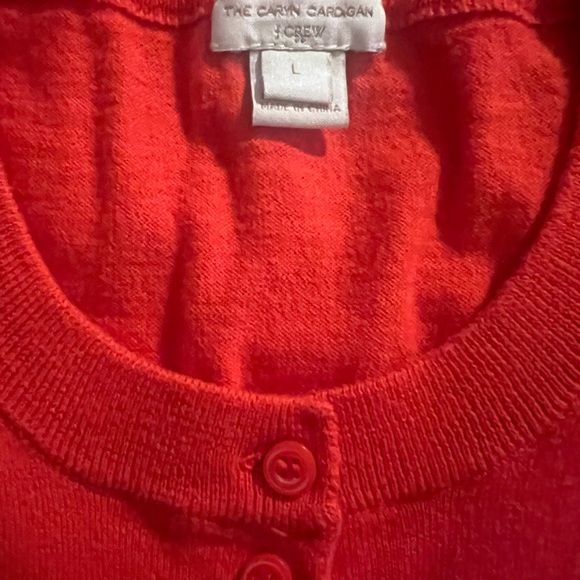 J.CREW The Caryn Red/Coral Cardigan Sz L - Picture 3 of 5
